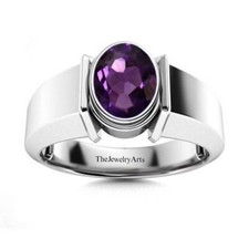 Vintage Amethyst Ring, Minimalist Ring, Birthstone Ring, Sterling Silver Ring