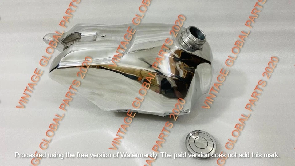 Honda CR125 CR 125R 1985 Modelo Aleación de Aluminio Pulido Gas Tanque de Combustible con Tapa Foto 2 de 4