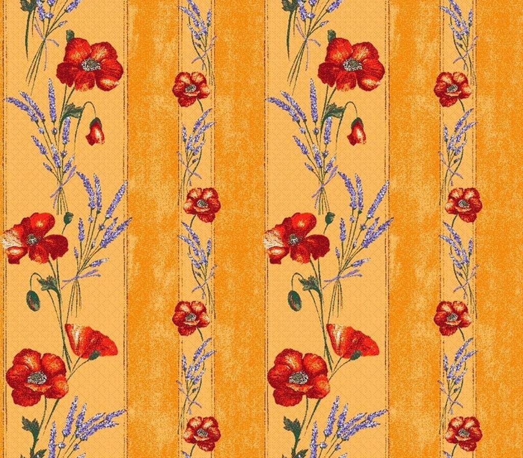 Nappe coton coquelicot lavande jaune protège et égaye votre table rectangulaire de 2m