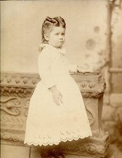 Portrait of a Little Girl circa 1880s Giant Cabinet Card 9 by 12"