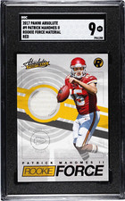 Patrick Mahomes 2017 Panini Absolute SGC 9 Rookie Force Jersey Material Red #9