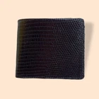 Genuine Lizard Skin Wallet. Mens Bifold Wallet Black