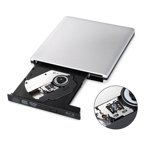 6X Burner External BD-R BD DVD CD RW Disc Writer Laptop Movie Player U7 - Afbeelding 2 van 12