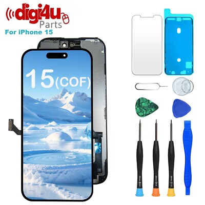 Digi4u für iPhone 15 COF LCD Display Digitizer Bildschirm Ersatz Reparatur Kits