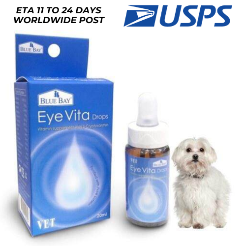 1x 20ml BLUE BAY Eye Vita Drops Cats and Dogs Tears Stain Remover