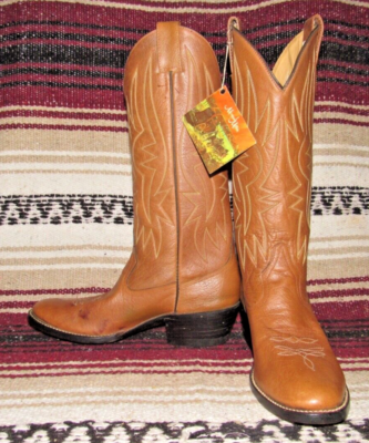 Vintage HONCHOS Leather Cowboy western Boots Vintage HONCHOS Made in USA COWBOY Western Boots Black  main image 2