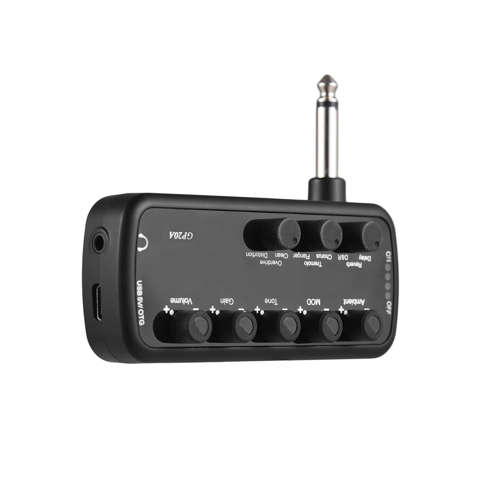 Mini Electric Guitar Headphone Amplifier Amp 3 Built-in Speaker Simulations K9Q7 - Image 2 of 4