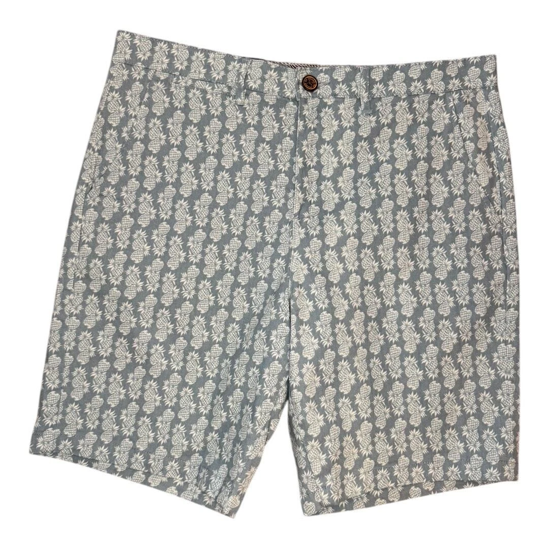 NEW JACHS New York Men's Chino Shorts Size 32 Blue Pineapple Geometric NWT