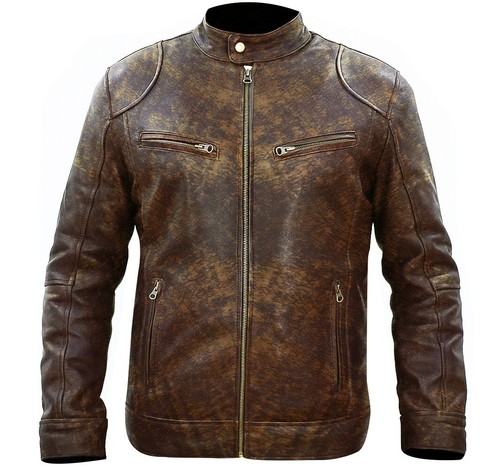 Herren Cafe Racer Echtleder Slim Fit Echt Biker Neu Stil Jacke - Bild 12 von 19
