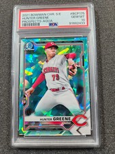 🌟 2021 Bowman Chrome Sapphire #BCP175 Hunter Greene /99 PSA 10 Aqua Prospects
