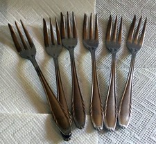 DDR - Smalcalda-ABS-mad in GDR- Besteck  6-Kuchengabeln- Motiv : Ähre / Kornähre