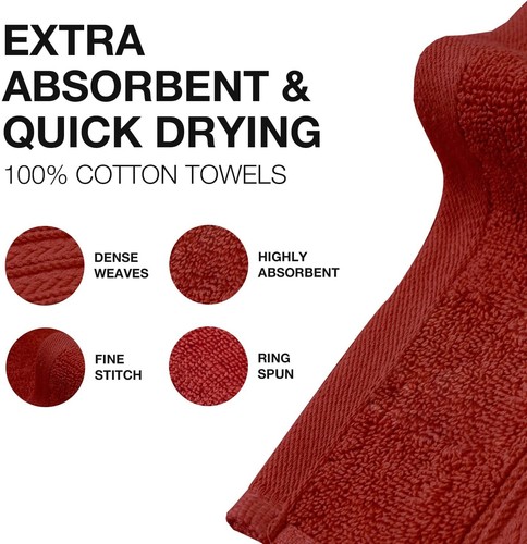 100% Egyptian Cotton Face Cloth Towels Super Soft Flannels Washcloths MultiPack - Picture 39 of 63