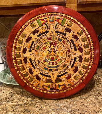 vintage-artesanal-azteca-wood-aztec-calendar-handmade-18-ebay