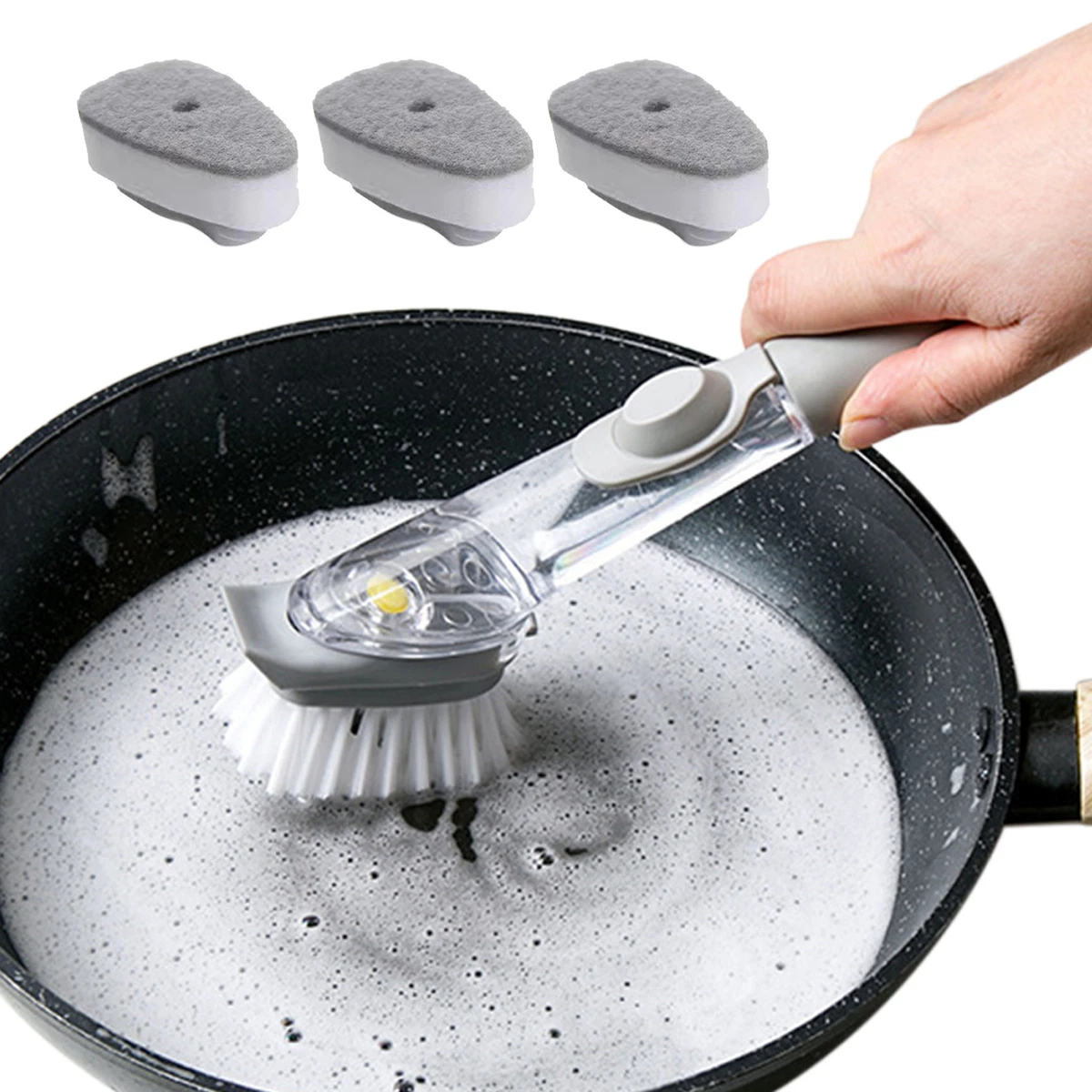 Kitchen Dish Brush Cleaning Scrub Brush with Sponge for Pans Pots