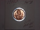wheat penny 1938D LINCOLN CENT RED BU 1938-D SHARP UNC RED LUSTER LOT #B