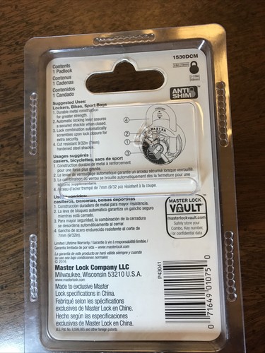 4 Pack-Master Lock Combination Padlock Red Anti-Shim P43041 Level 3 New - Picture 5 of 7