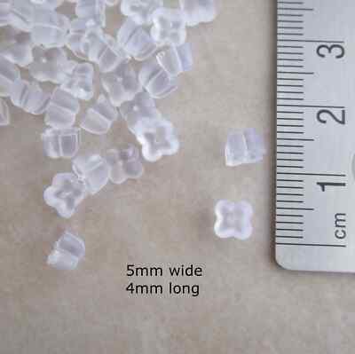 NEW 20X silicone flower 5mm earring backs for earwires and studs