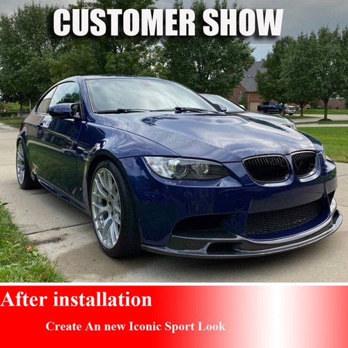REAL CARBON Front Bumper Lip Spoiler For BMW 3 Series E90 E92 E93 M3 2005-2012 - Picture 5 of 17