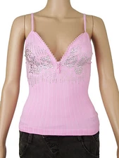 Power Flower womens size S M stretch fit sleeveless t shirt top 