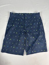 Slazenger Boys Golf Shorts Youth Large Navy Blue Stretch Performance Golf Print