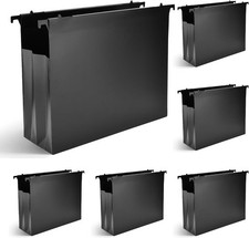 6 Packs Extra Capacity Plastic Hanging File Folders, 4" Expanding Hanging Accord