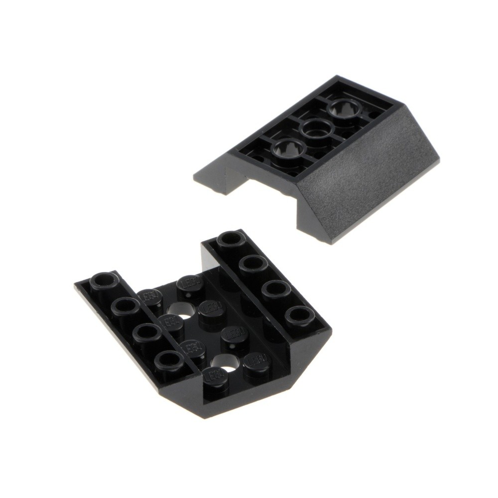 2x Lego Roof Brick 45° 4x4x1 Black Negative Slope Body 2 Holes 4658977 72454