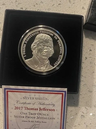 2017 1OZ Thomas Jefferson Proof - Silver Shield .999 Pure Presidential Series