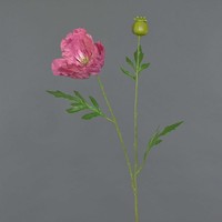 Artplants KüNstliche Mohnblume Edessa, Dunkelrosa, 80Cm