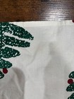 6 vintage christmas linen napkins sponge Christmas trees with red dots — photo 7