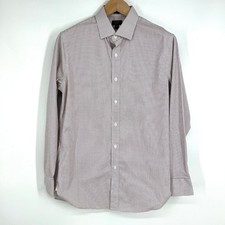 J.Crew Ludlow Classic Fit Dress Shirt Mens 15.5 33 Burgundy White Checkered