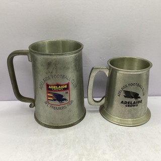 1990’s Adelaide Football Club Selwin Pewter Mugs x2 (H3) S#546