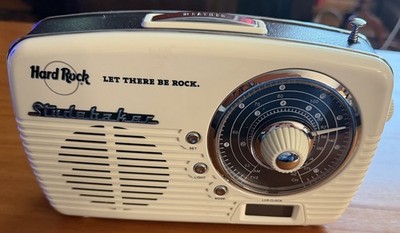 Hard Rock Cafe Studebaker Retro Radio Cream AM FM Weather Band Alarm Clock works