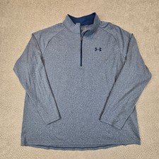 UNDER ARMOUR UA Blue 1/4 Zip Pullover Lightweight Active Training Men 2XL 2TG