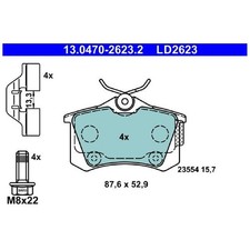 Satz Bremsbeläge Bremsklötze hinten für Opel Crossland X P17 | 24155119
