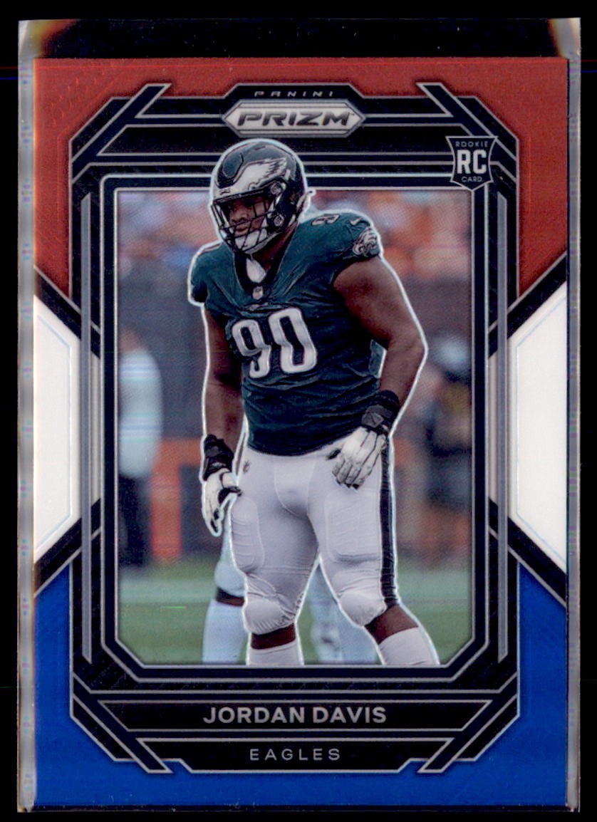 2022 Panini Prizm Football Red White Blue Prizm Jordan Davis Eagles 371 RC