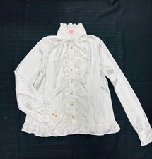 Preview of Angelic Pretty Standing Collar Royal Striped Blouse White Japan, Kawaii, Lolita,