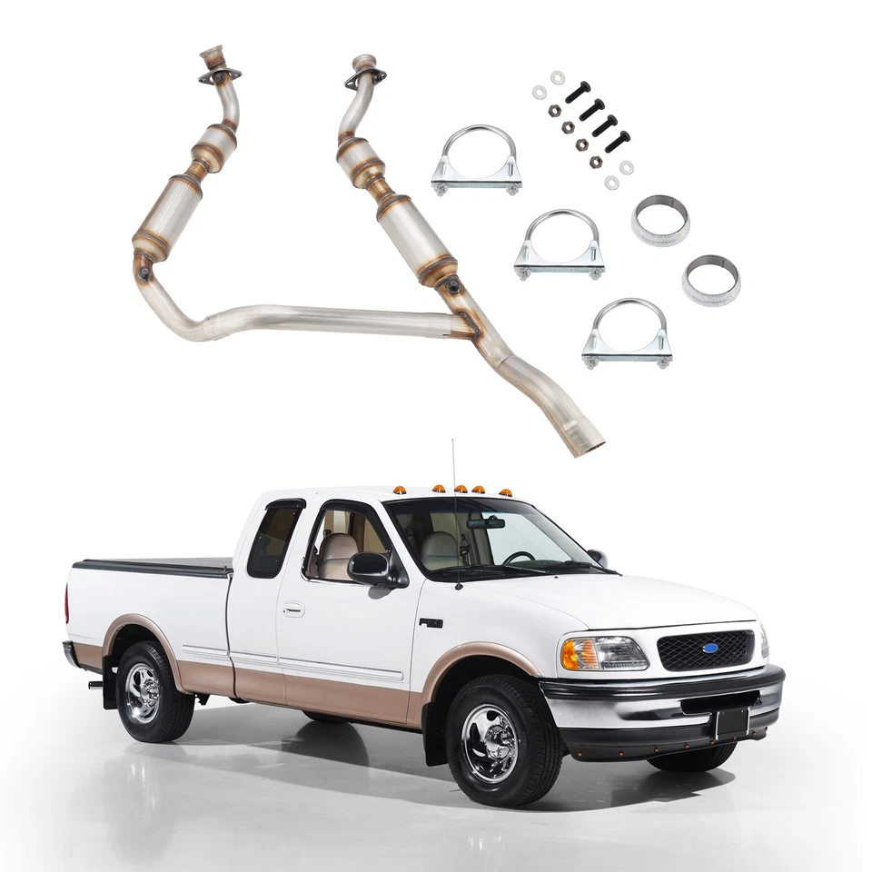 Both Exhaust Catalytic Converter For Ford F-150 & Expedition 1997-1998 4.6L 4WD - Imagem 2 de 4