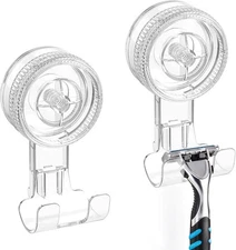 LUXEAR Powerful Suction Hooks – Removable & Reusable Shower Hooks, 2 Pack