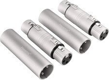4 Pack 2 Pair Professional XLR Adapter, 3 Pin XLR Female to Female  Male to M