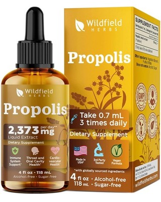 4 Oz Bee Propolis Extract Liquid Drops - Immune Support & Throat Soothing | 2...