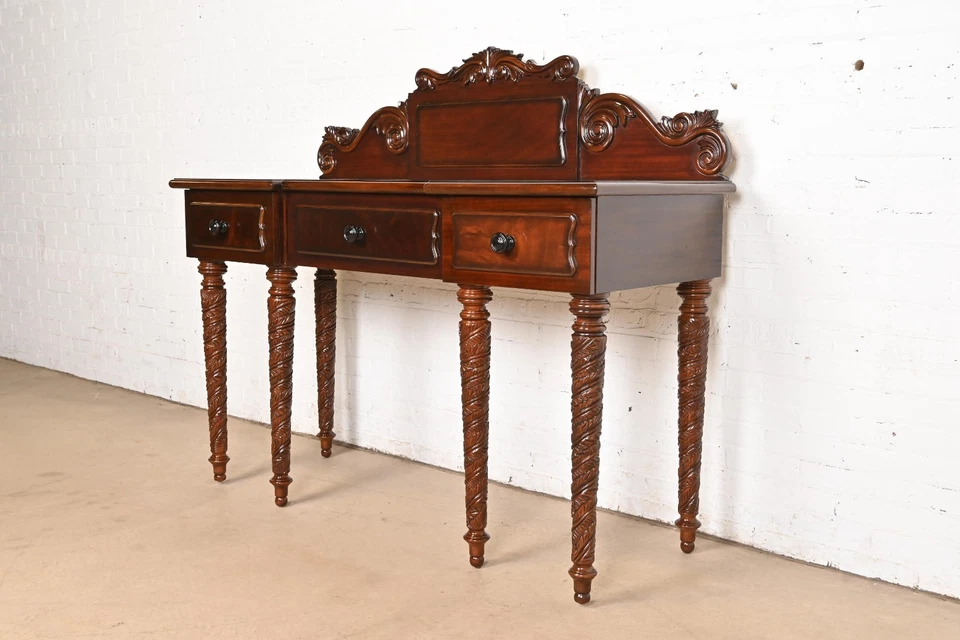 Ralph Lauren британский колониальный резной сервант буфет или консольный стол из красного дерева - Изображение 3 из 4