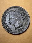 1907 Indian Head Cent- W/Liberty & 4 Diamonds- AU. Private Collection Well Kept