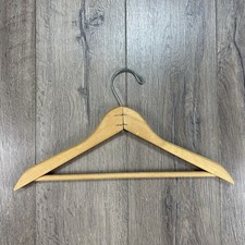 Vintage 14.5  Inch Wooden Wood Hanger Suit Coat Made USA Unbranded