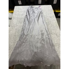 Wild Fable Gray Iridescent Maxi Slip Dress Metallic Satin Formal Evening Mens M