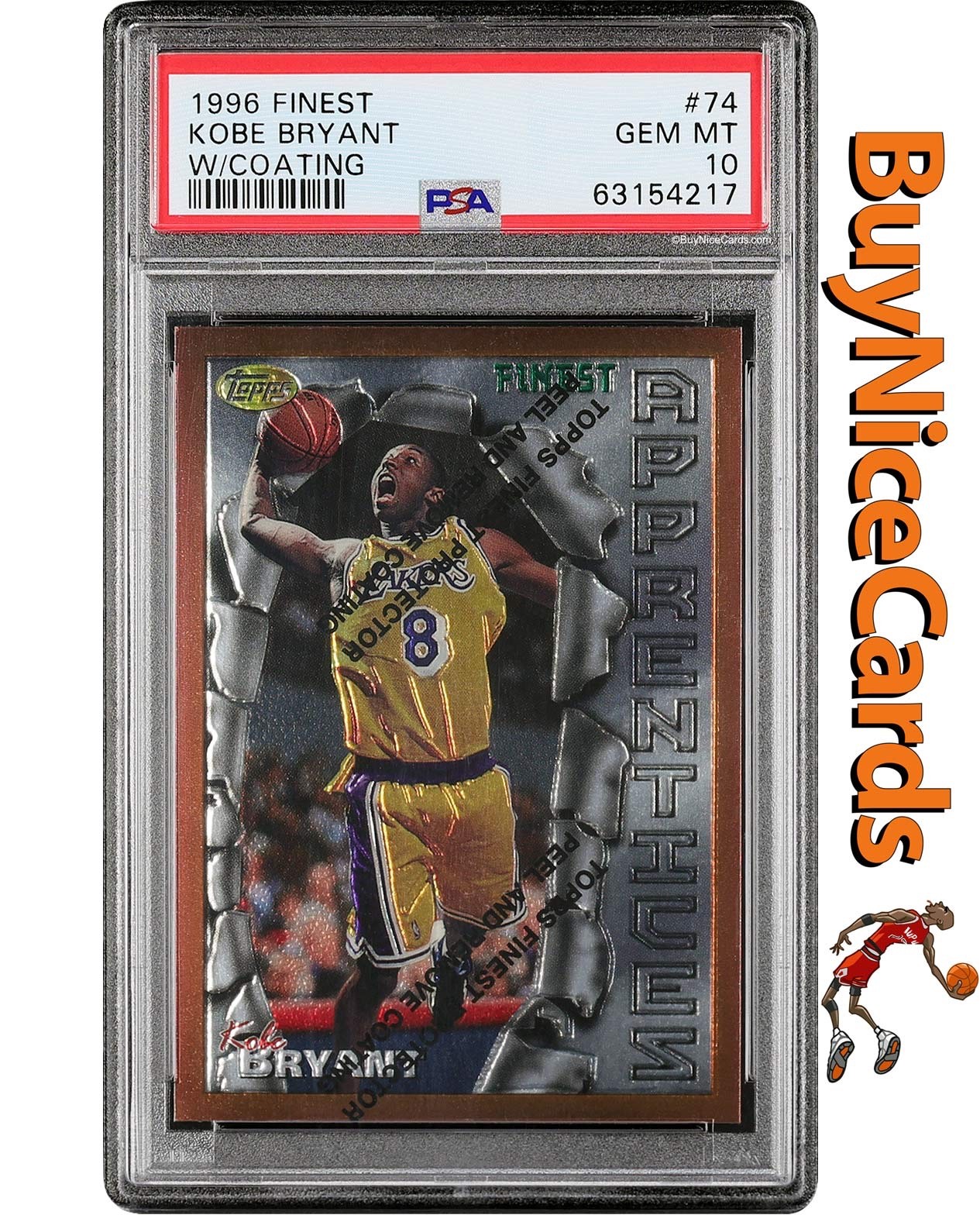 【PSA 9】1996 コービー・ブライアント #74 with coating Kobe Bryant 1996 Topps Finest #74 Bronze - Base (with Coating