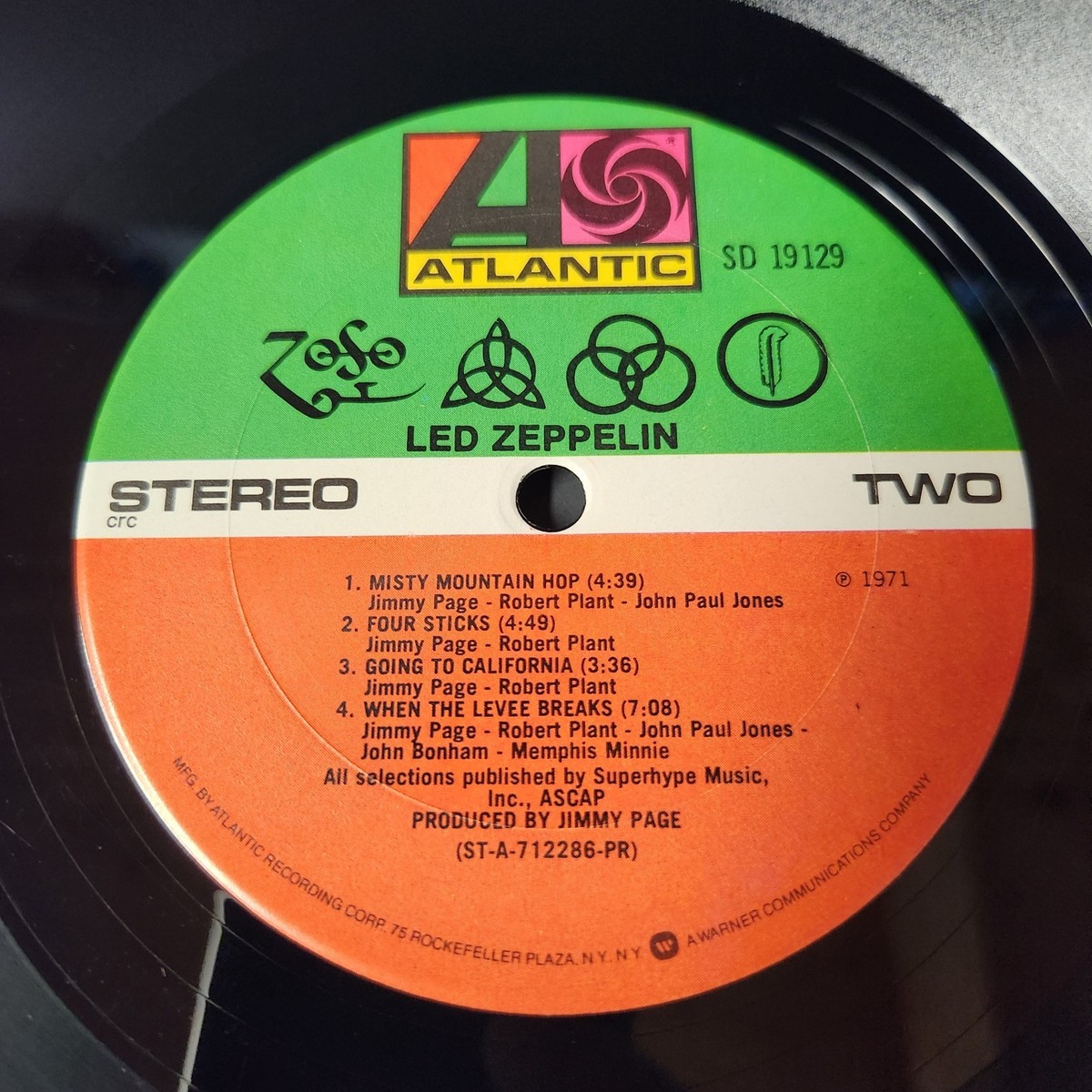 Led Zeppelin 4 IV Lp Vinyl Record Gatefold SD 19129 Classic Hard