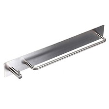 Towel Bar Rack with Hook, 13.38 Inch 3M Self Adhesive Stainless Steel Towel H...