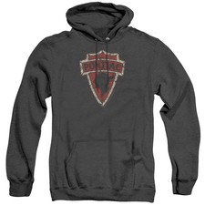 Pontiac Early Pontiac Arrowhead Mens Heather Hoodie Black Officially Licensed