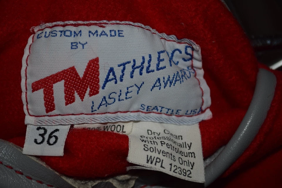 Ohio State Buckeyes vtg BLANK Wool Leather Letterman Jacket Size 36 - Image 2 of 4