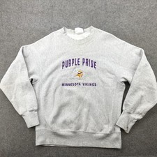Vintage Minnesota Vikings Sweatshirt Mens Large Gray Purple Pride Crewneck